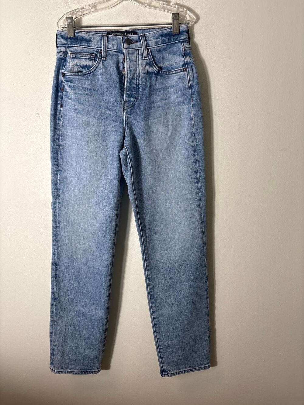 Veronica Beard Slim Straight High Rise Button Fly Denim Sz 25 - Picture 1 of 3